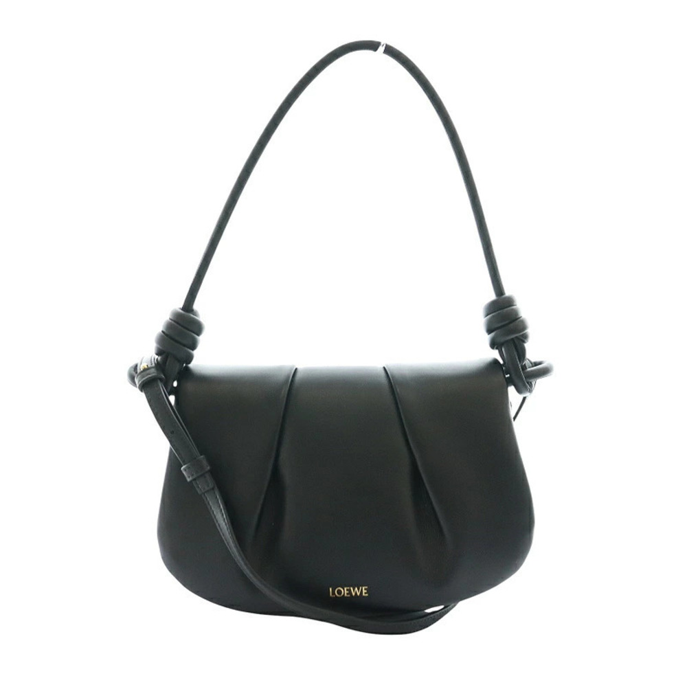 Loewe PASEO SATCHEL Handbag Shoulder Leather Black